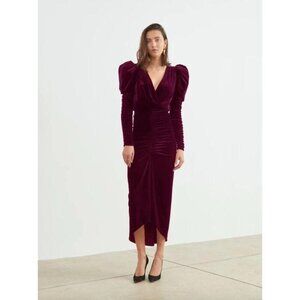 Ronny Kobo Velvet Alicia Dress Wine Purple Red Womens Size Medium